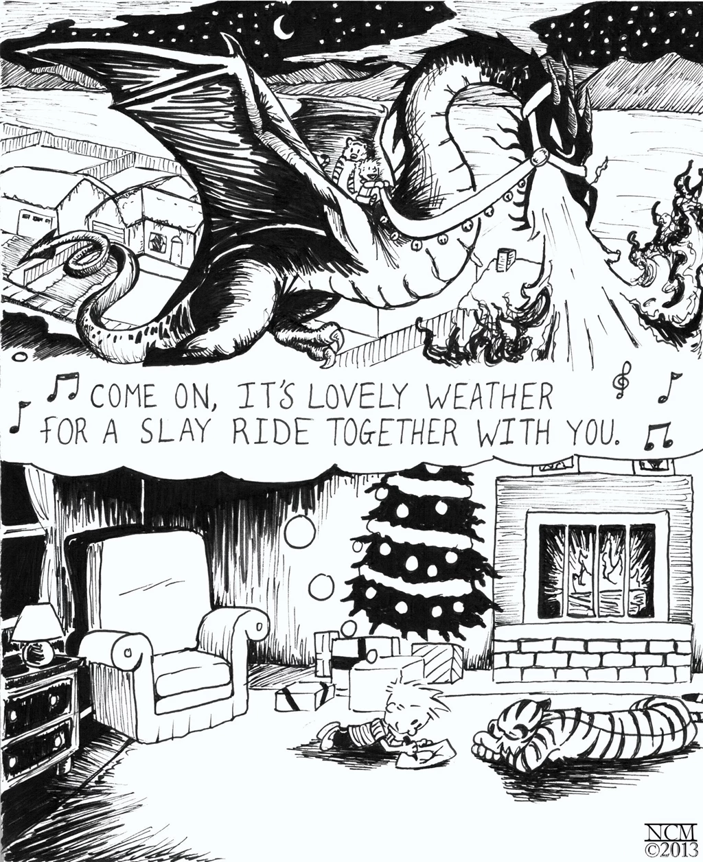 Calvin And Hobbes Christmas Card By Nick Matulich On DeviantArt