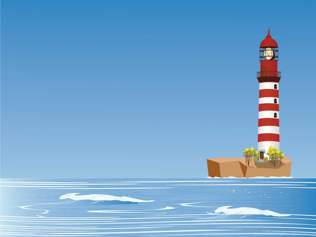 Sea Lighthouse Powerpoint Templates   Blue, Holidays, Objects ...
