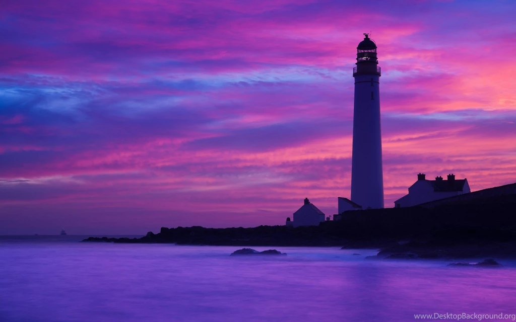 Sunsets: Lighthouse Sunset Purple Oceans Sky Sunsets Pink Sea ...