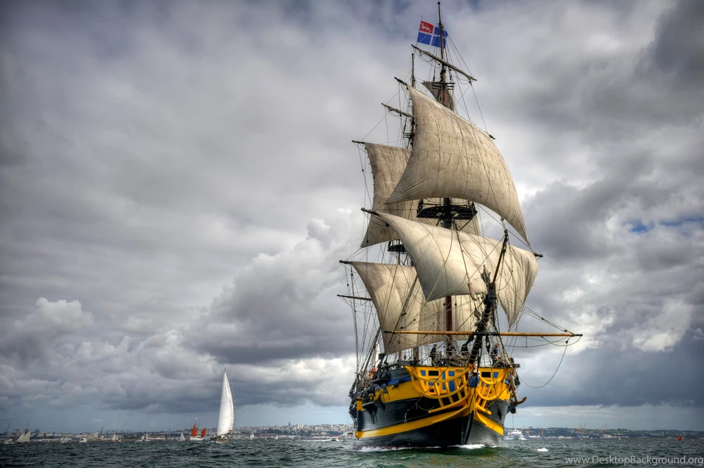 Wallpapers Ships Sailing Sky Clouds Image