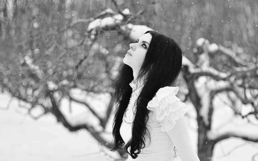 Women Snow Gothic Monochrome Depth Of Field : Desktop And Mobile ...