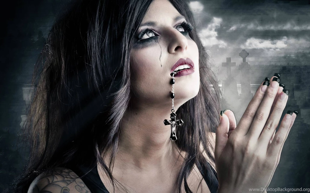 Women Dark Gothic Mood Sad Sorrow Cross Pray Death Wallpapers ...