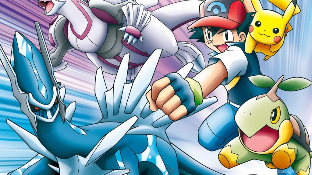 ASH AND CO WITH DIALGA AND PALKIA WALLPAPER   (