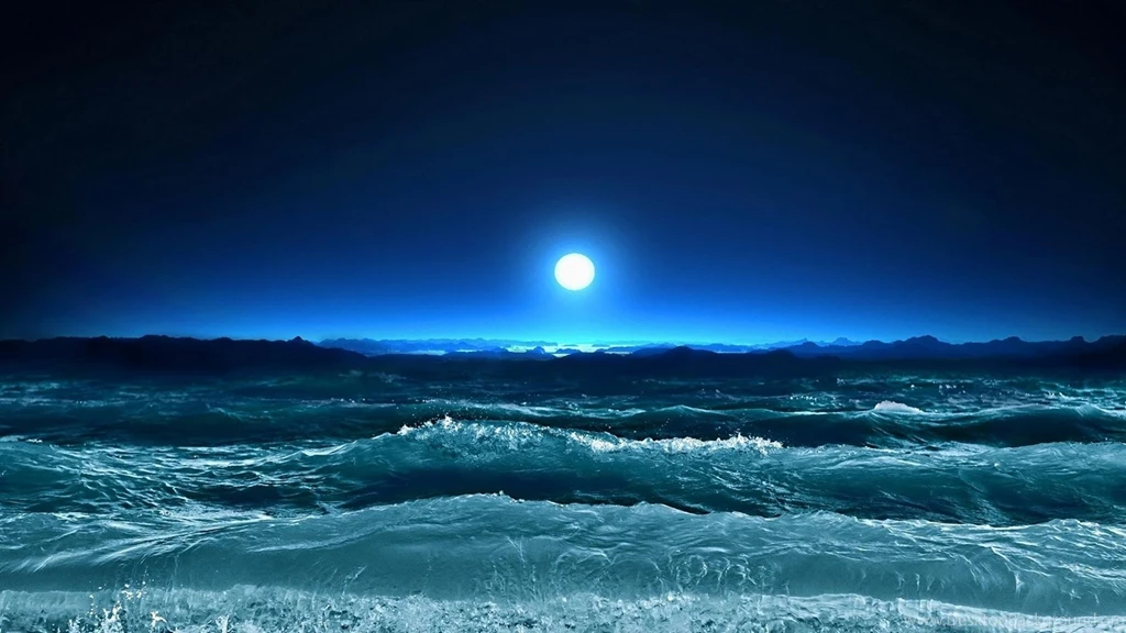 Blue Moon Sea Widescreen Wallpapers