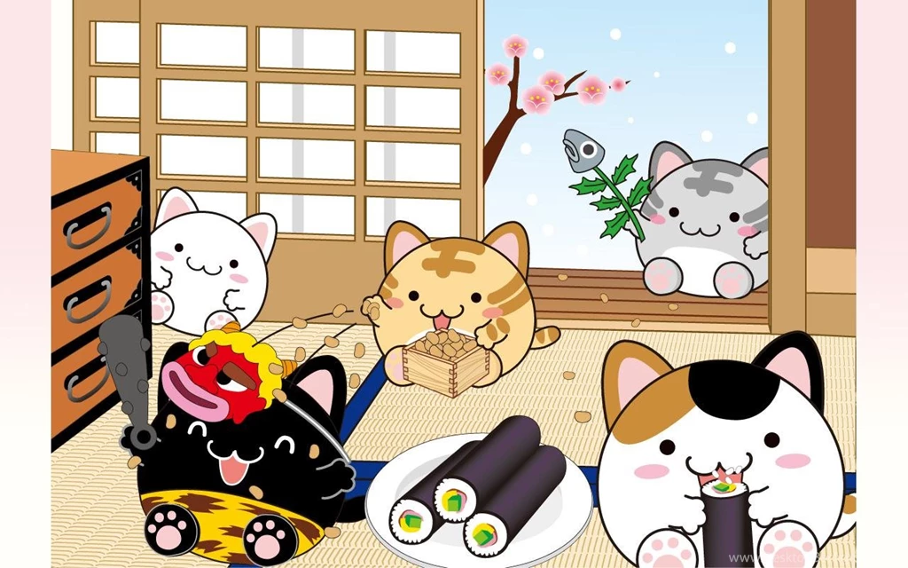 MARUNEKO SUSHI WALLPAPER (