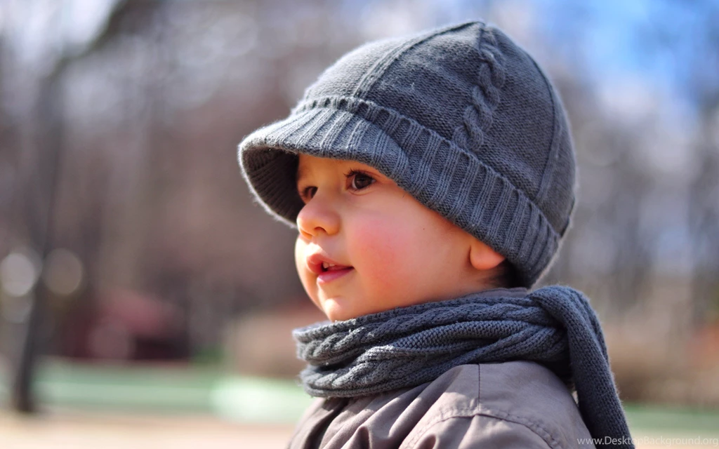 Cute Boy, Kid, Portrait, Hat, Scarf, Bokeh HD Wallpapers