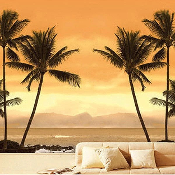 Caribbean Beach Wallpapers Mural Tropical Sea Feature Wall Decor
