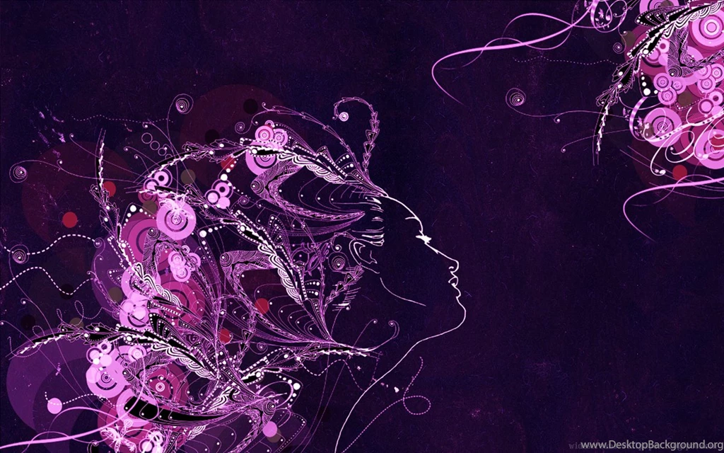 Purple Abstract Face Design Wallpapers