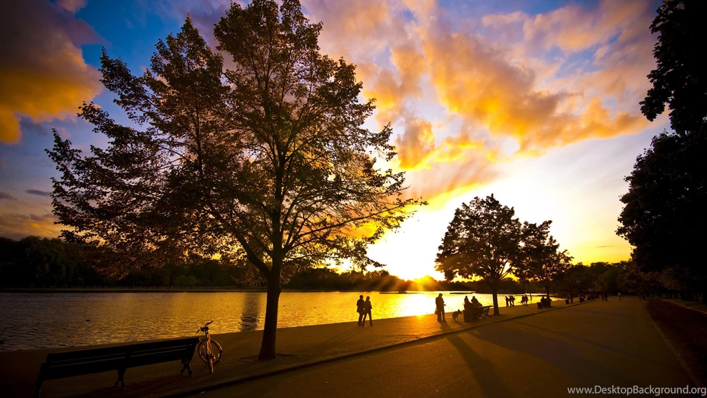 1920x1080 The Sun, The Sky, People, Park, Good Weather, Trees ...