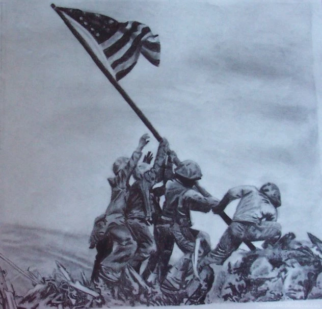 Iwo Jima Flag Raising By Seargeant4 On DeviantArt
