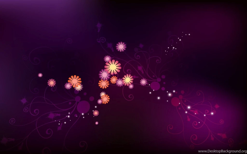 Small Flowers Design Purple Backgrounds Wallpapers
