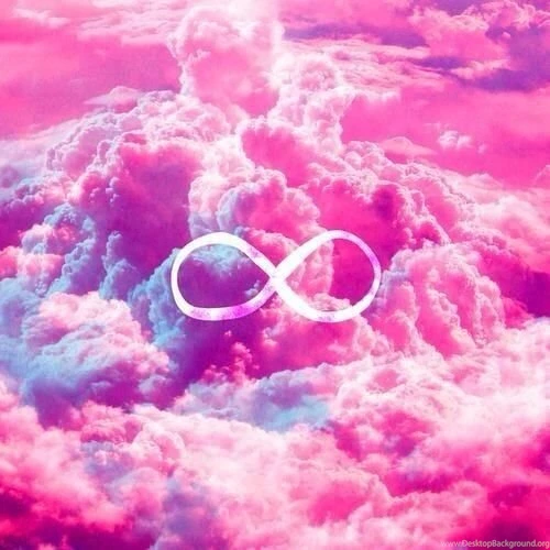 Girly Infinity Symbol Bright Pink Clouds Sky Art Print By Girly ...