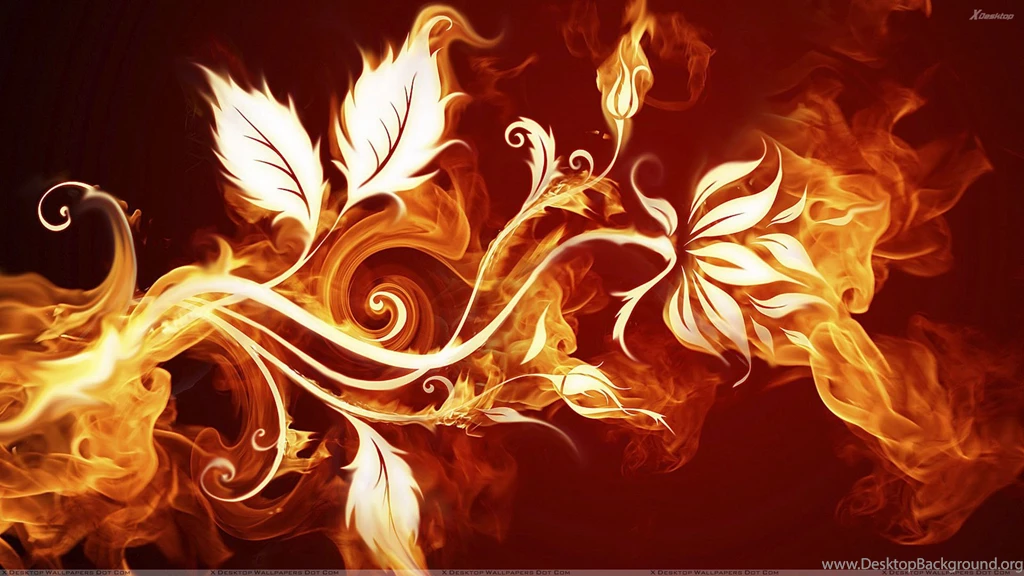 Artistic Flower Branch On Red Backgrounds Wallpapers