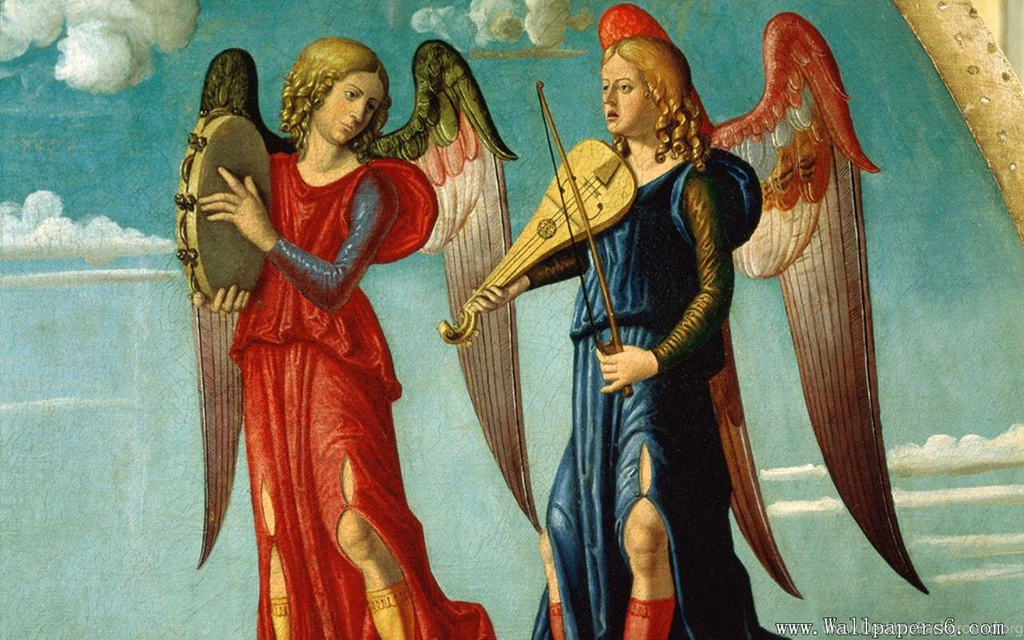 Angel Giving An Instrumental Performance - Paintings Wallpapers ...