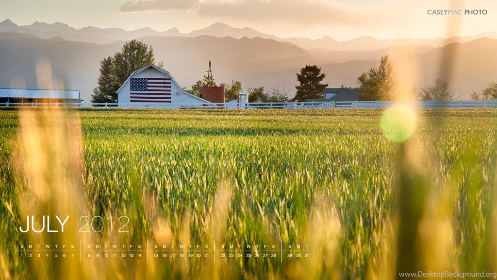 July 2012 Desktop Wallpapers   American Flag Barn