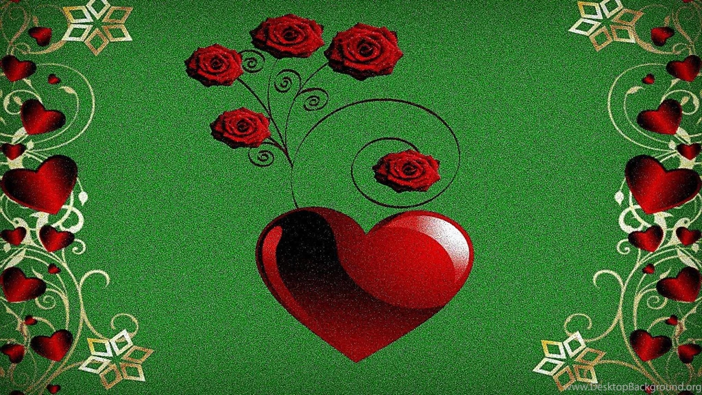 Hearts And Red Roses Wallpapers (
