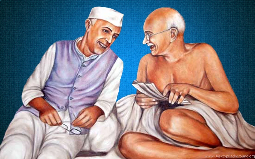 Nehru And Gandhiji Talk Wallpapers