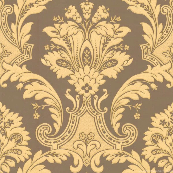 Metallic Gold And Chocolate Damask Wallpapers Transitional ...