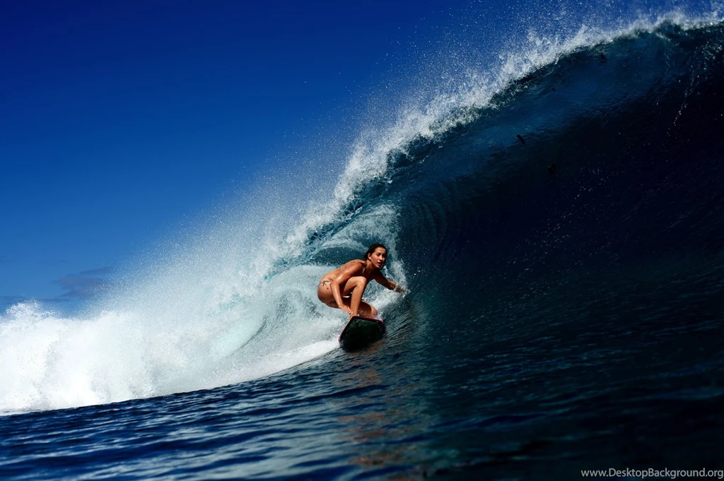 Wave Surfing Girl Surfing Ocean Bikini Sexy Babe Wallpapers ...