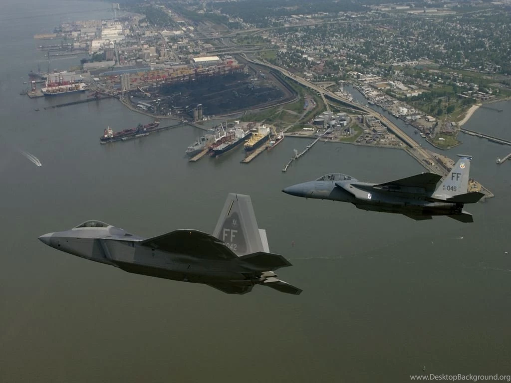 FA22 And F15 Over The City Transport Wallpapers Image Featuring ...