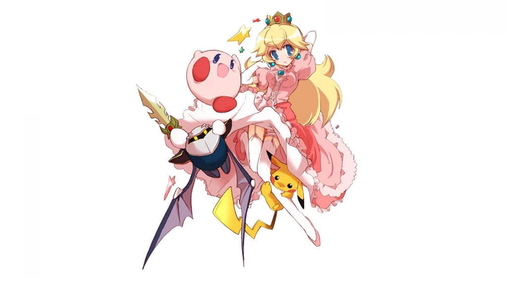 Kirby Metaknight Pikachu Princess Peach Simple Backgrounds ...