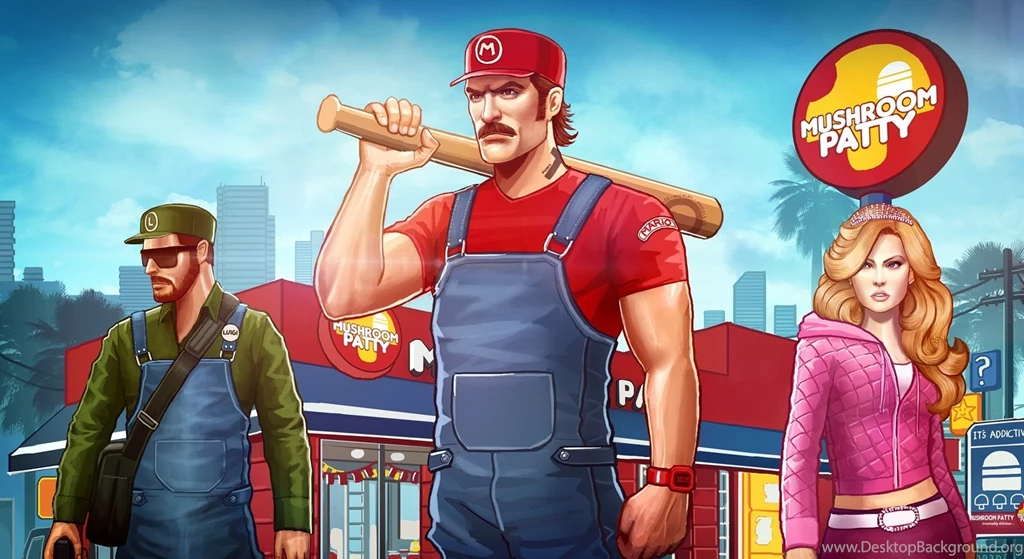 Super Mario Crossovers Grand Theft Auto Mario Bros. Princess Peach ...
