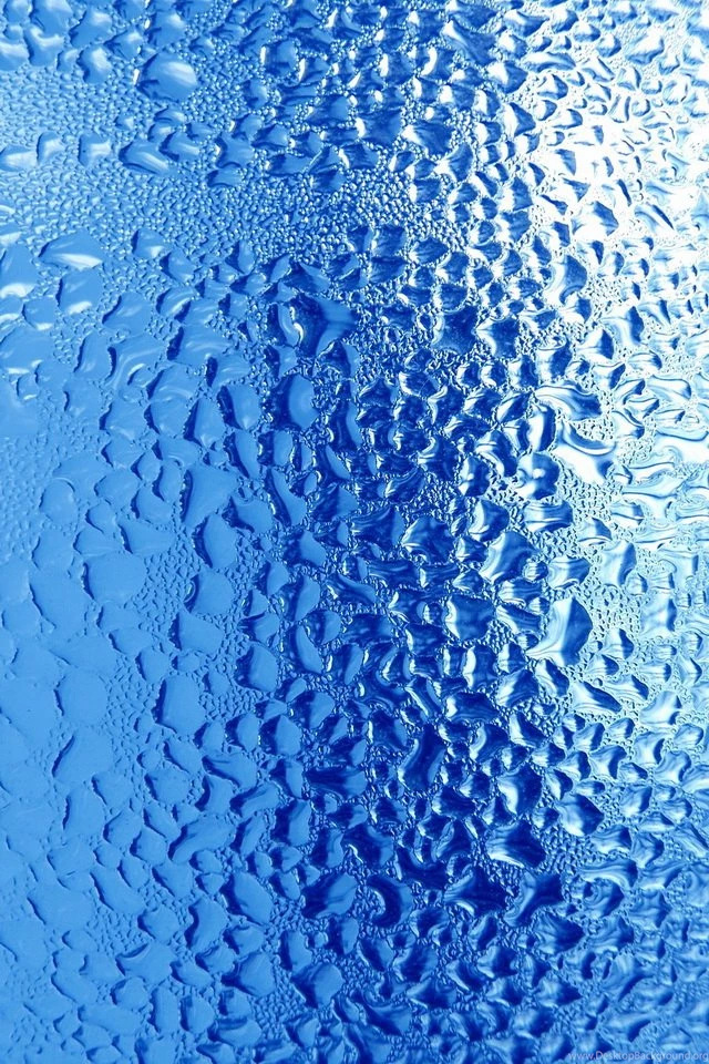Water Drops On Blue Frosted Glass Wallpapers Free iPhone Wallpapers