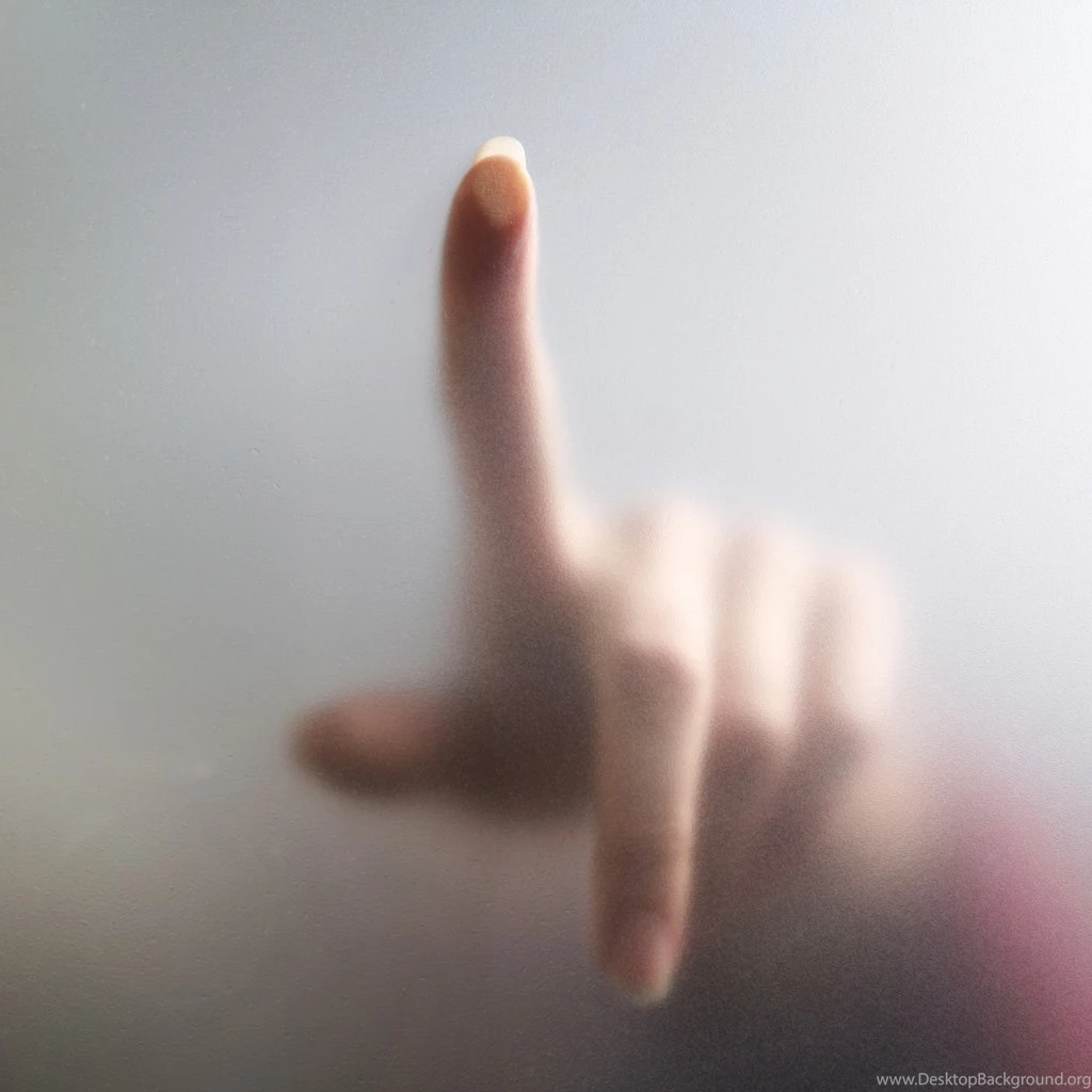 Hand On Frosted Glass