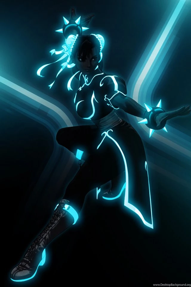 Chun li Tron Games Backgrounds For Your iPhone Download Free