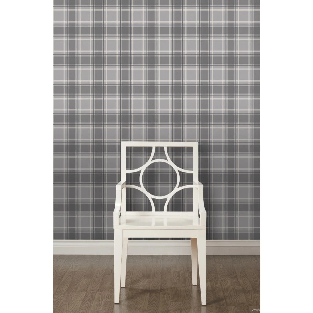 I Love Wallpaper™ Tartan Wallpapers Soft Grey / Charcoal (ILW980026 ...