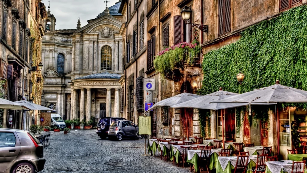 Alley Cafe Italy Roma Architecture Wallpapers