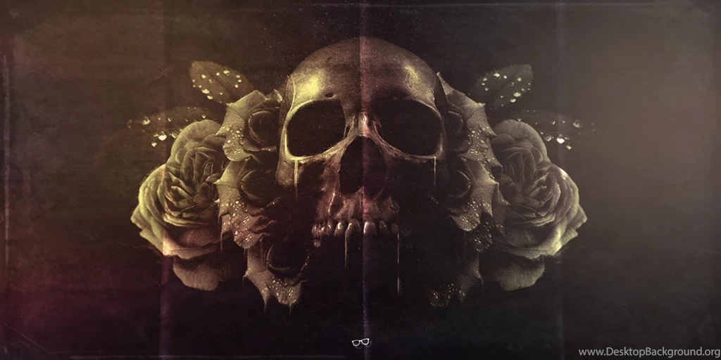 Free Skull And Roses Backgrounds Widescreen