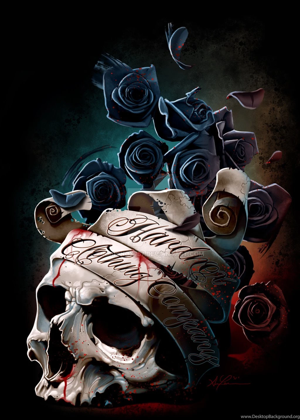 Skull And Roses By RodgerPister On DeviantArt