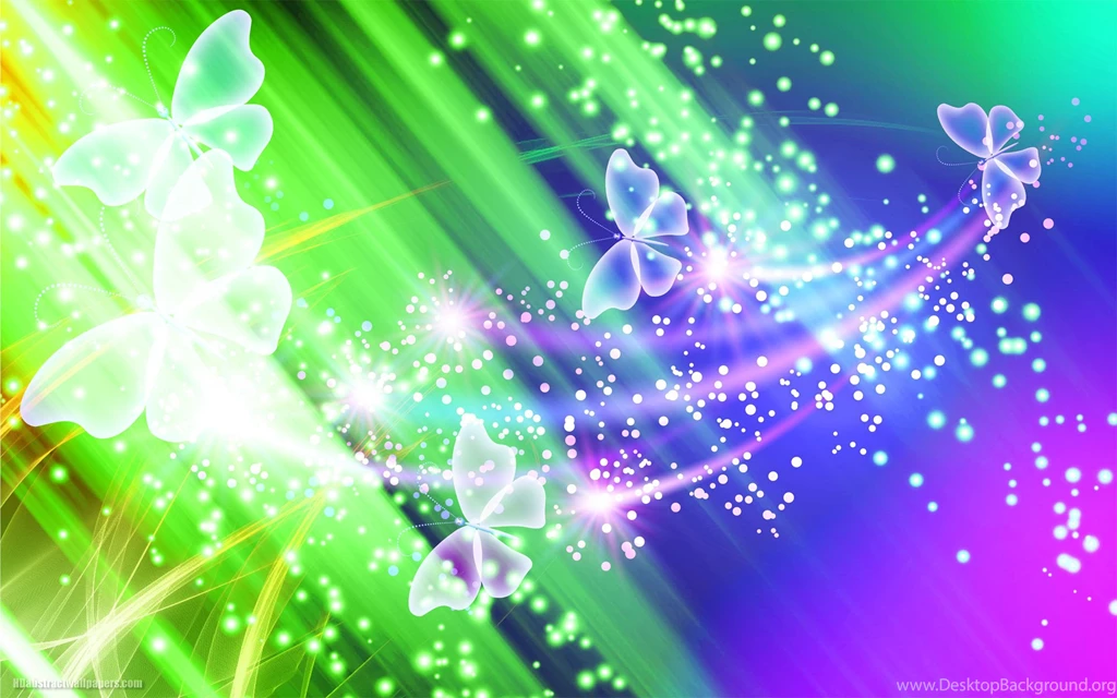 Colorful Abstract Wallpapers With Butterflies And Lights