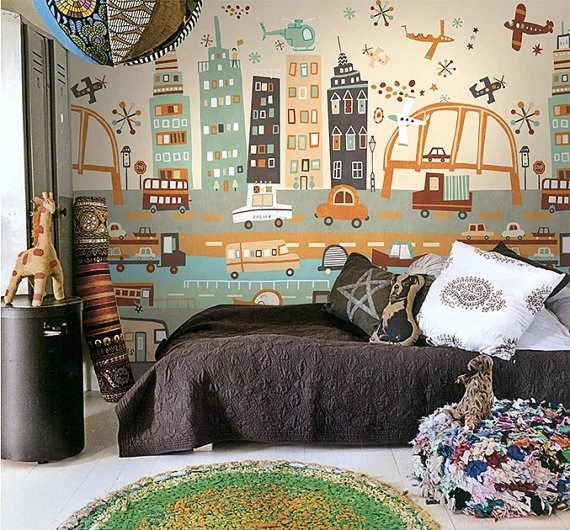 55 X 35 4 Colors Kiddy City Wallpapers Buildings By DreamyWall