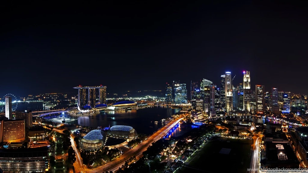 Singapore Night Panorama HD Desktop Wallpapers : Fullscreen ...