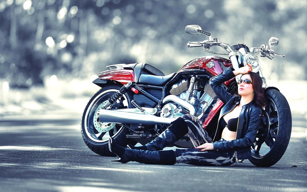 Hot And Sexy Girls On Stylish Bike HD Wallpaper Images