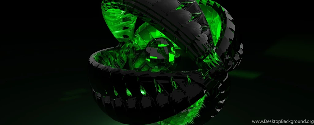 Download Wallpapers 2560x1024 Form, Green, Shadow, Dark Dual ...