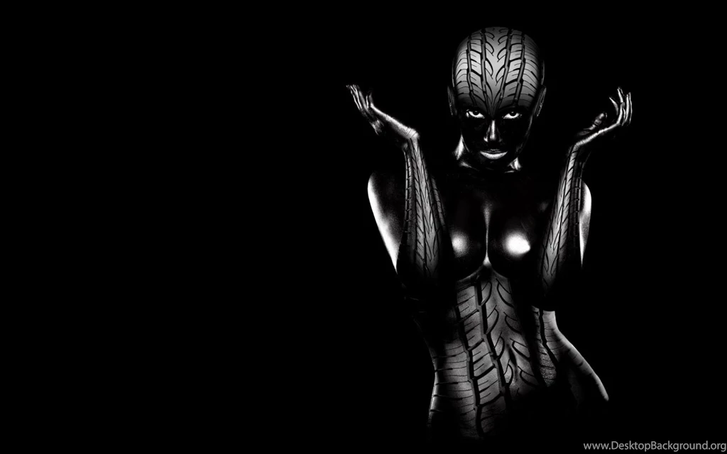 Creative Tire Tread On Woman Silhouette Widescreen Wallpapers ...