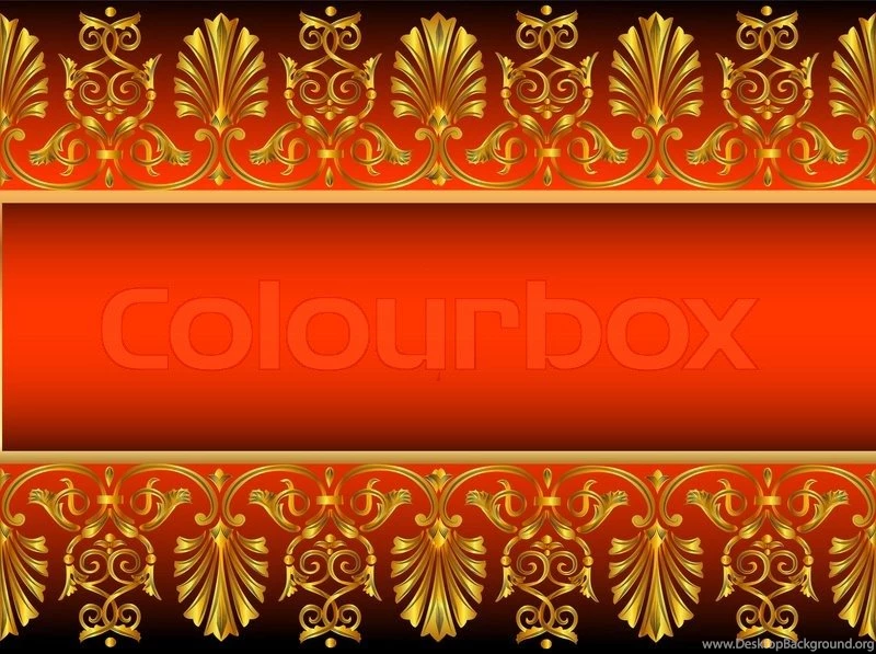 Illustration Frame Backgrounds With Golden Antique Pattern Stock Photo