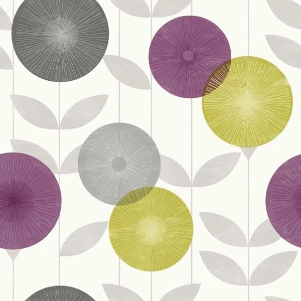 Purple / Green / Grey   FD30803   Monroe   Dandelion Clocks Fine ...