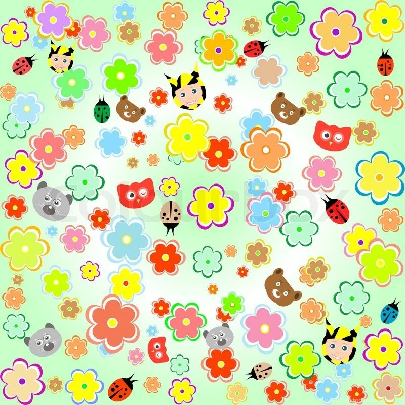 Beautiful Backgrounds With Cartoon Animals And Flowers Wallpapers ...