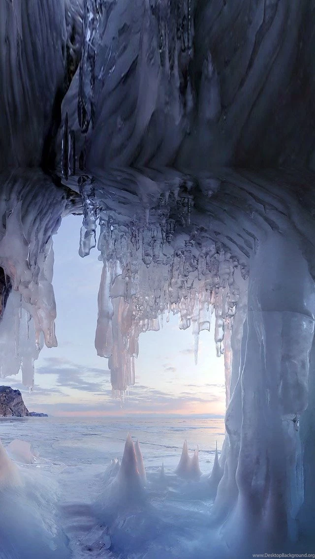 Fantasy Ice Scene Inside Mountain iPhone 5s Wallpapers Download ...