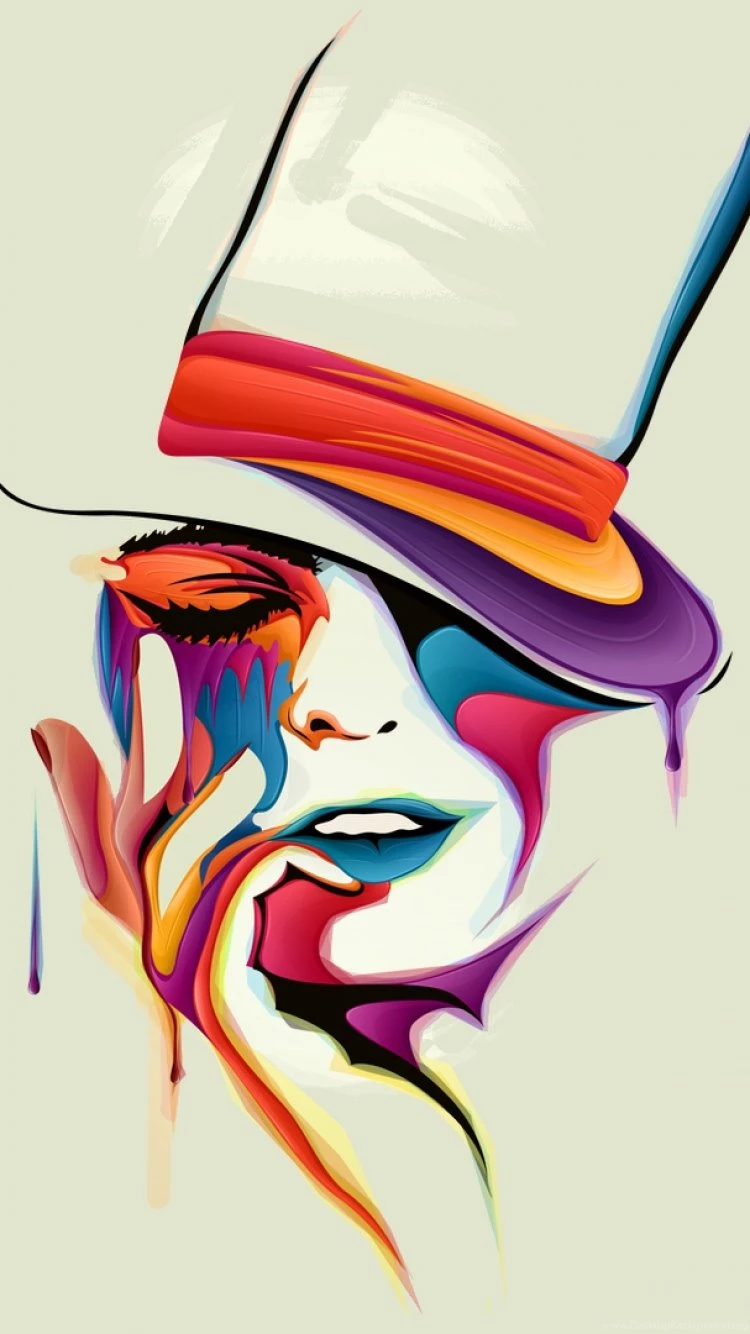 Download Wallpapers 750x1334 Face, Drawing, Vector, Paints, Color ...