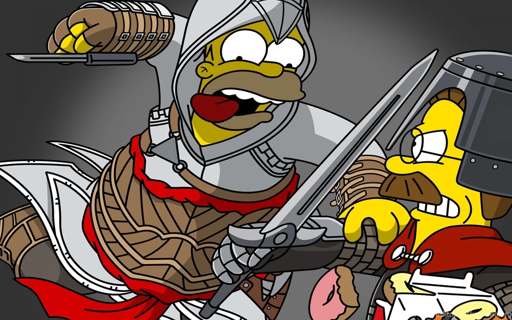 Homer Simpson Assassin's Creed Ned Flanders The Simpsons Homer Art ...