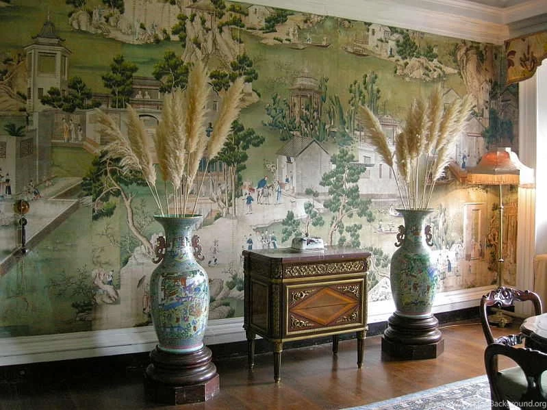 Wall With Chinese Wallpapers Design — Interior & Exterior Doors ...