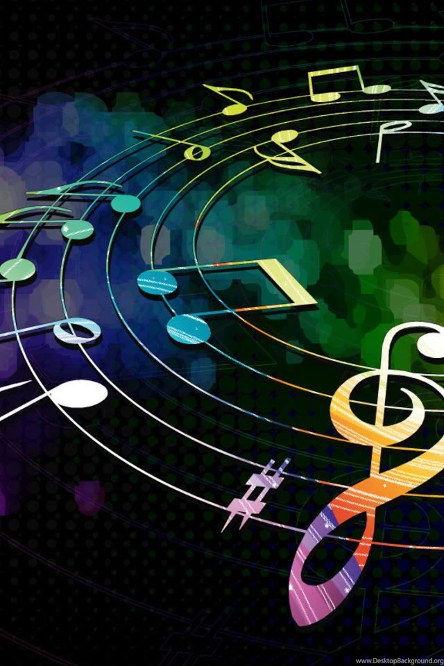 Colorful Musical Notes iPhone 4s Wallpapers Download