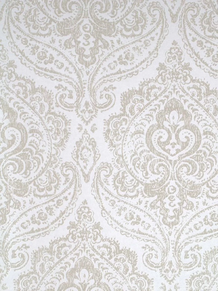 Off White Contemporary Damask Sketch Wallpapers   Interior Home Decor