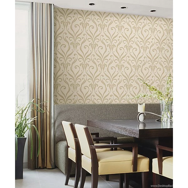 62 65852 Taupe Swirl Modern Damask   Medusa   Kenneth James Wallpapers