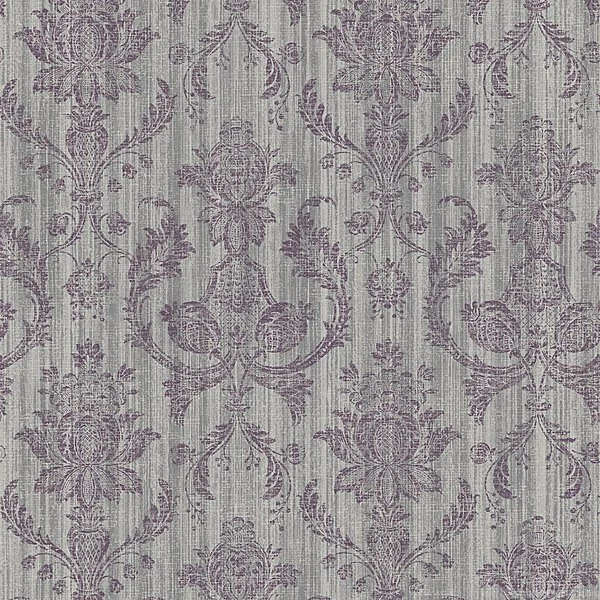 603 20009 Purple Textured Leafy Damask   Kenneth James Wallpapers
